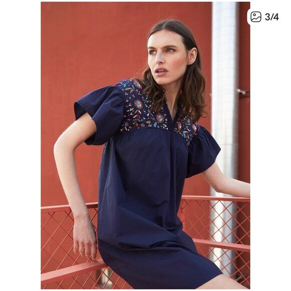 Vilagallo Eliza Dress- Navy - Picture 4 of 15